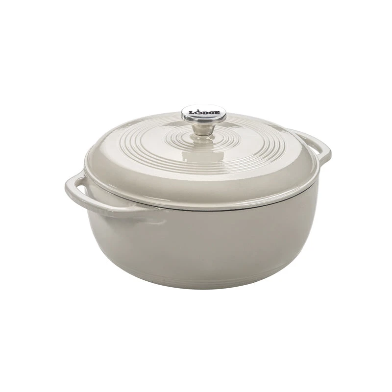 Lodge 6 Quart Enameled White Dutch Oven, Oyster