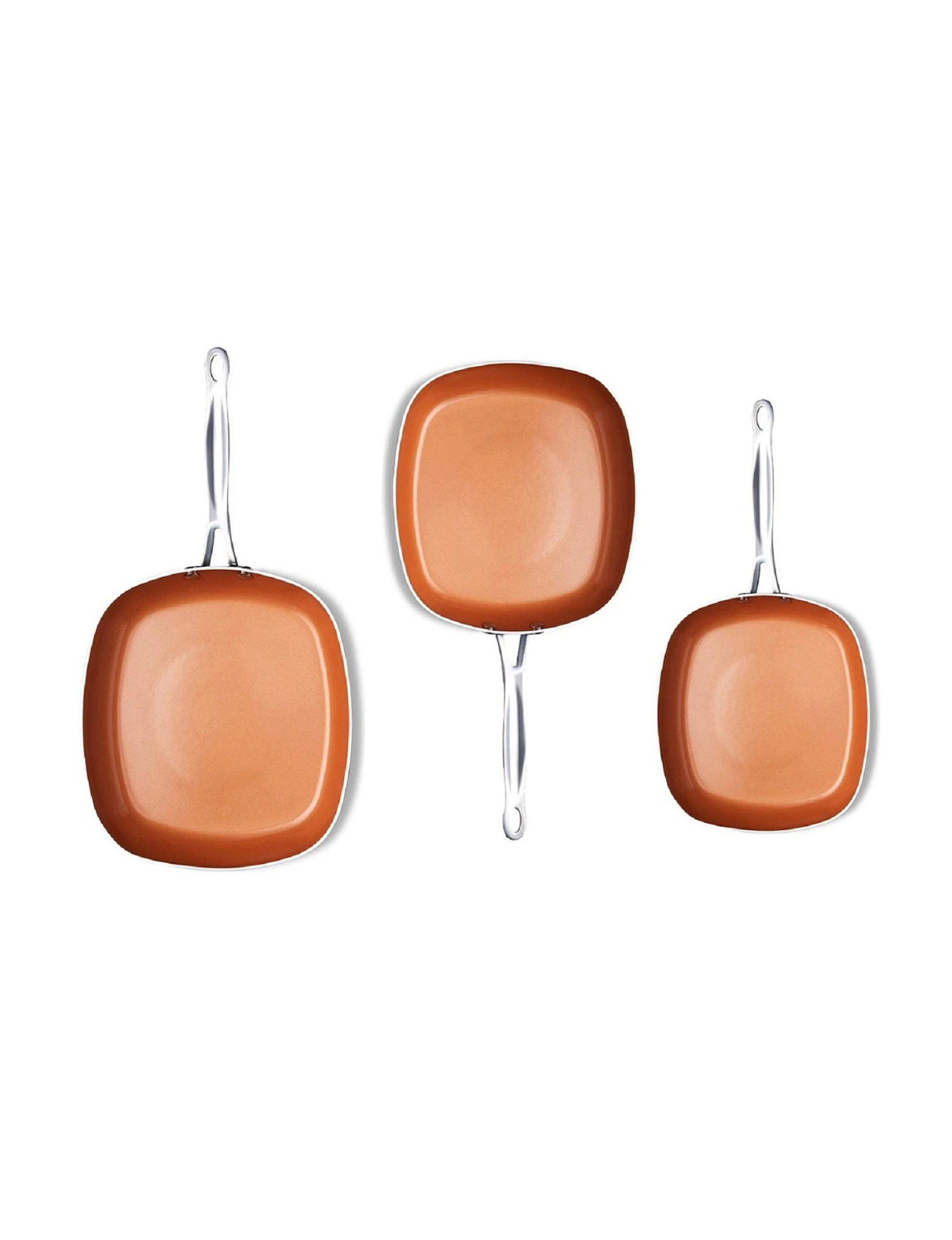 Gotham Steel 3 Pc. Set Square Fry Pans 602904