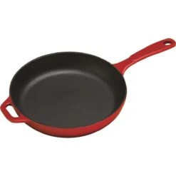 Lodge Enamel 11 Inch Red Skillet, Interior Matte Black Enamel
